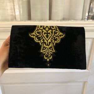 Vintage women’s clutch velvet black